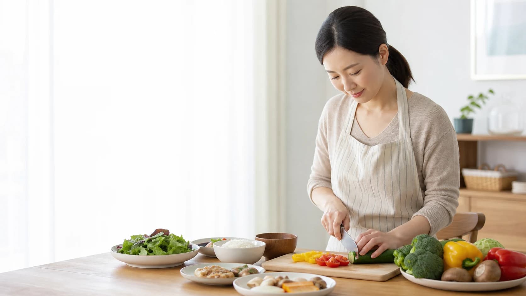 건강한 식사 계획을 상담하는 성인